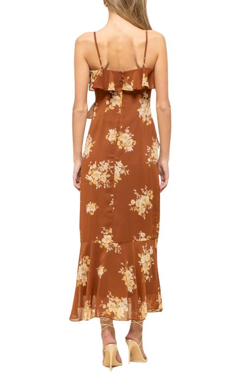BLU PEPPER BLU PEPPER FLORAL RUFFLE MIDI DRESS