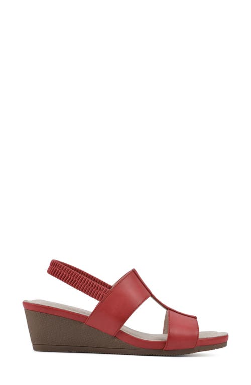 Shop Cliffs By White Mountain Candea Slingback Wedge Sandal In Red/burnished/smooth