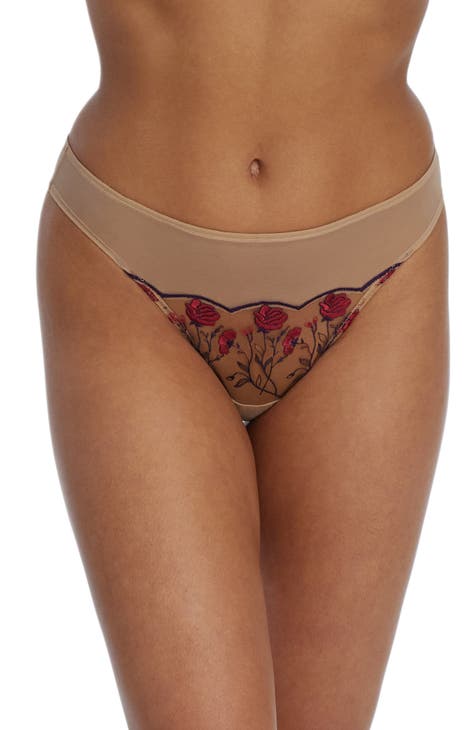 C2 Y Lace Pearl Panties For Women Floral Low Waisty Lingerie