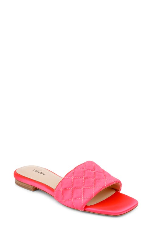Aloise Slide Sandal in Neon Coral