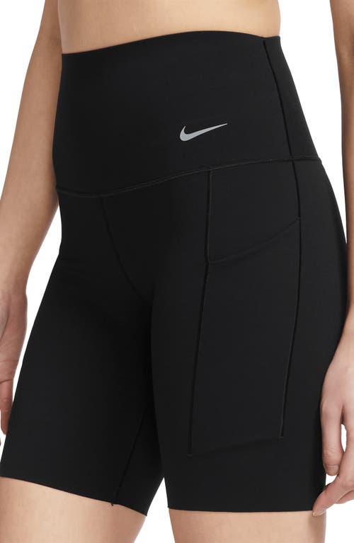 Shop Nike Dri-fit High Waist Bike Shorts In Black/black