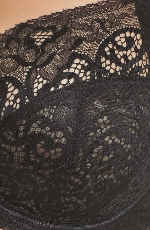 Shop Panache Estel Underwire Full Coverage Stretch Lace Side Support Bra In Noir