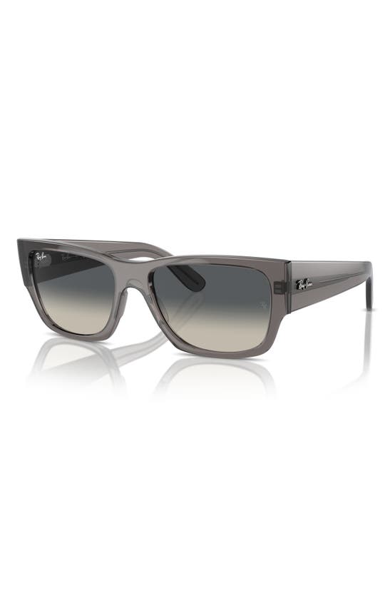 Shop Ray Ban Ray-ban Carlos 56mm Gradient Rectangular Sunglasses In Grey Flash