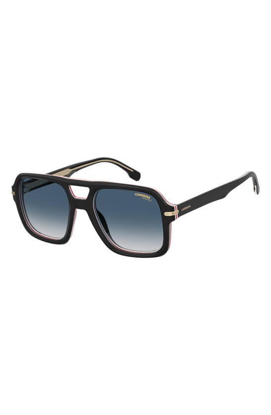 Shop Carrera Eyewear 55mm Gradient Square Sunglasses In Stripe Black/ Blue Shaded