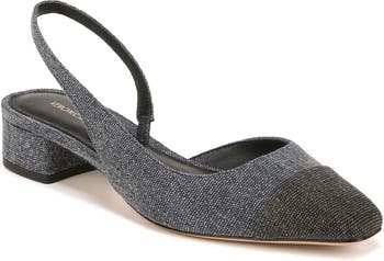 Chanel Slingback Tweed Sandal In Grey
