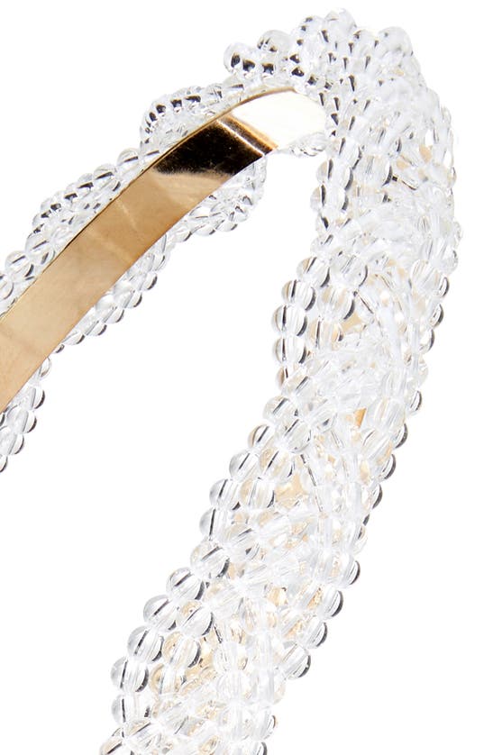 Shop Capelli New York Braided Beaded Headband In Clear