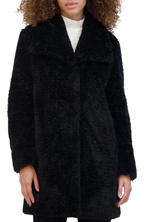 Shop Kenneth Cole Textured Faux Fur Jacket In Black