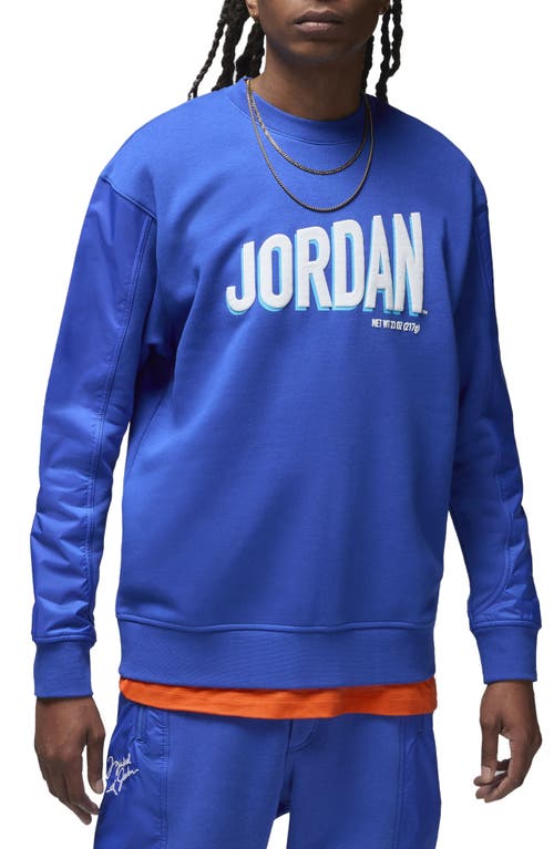 Jordan Flight Fleece Crewneck Sweatshirt in Game Royal/White