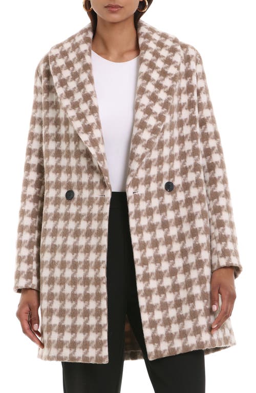 Avec Les Filles Plaid Shawl Collar Peacoat in Brown Plaid at Nordstrom, Size X-Large