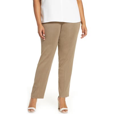 Plus Size Ming Wang Pull-On Pants, Beige