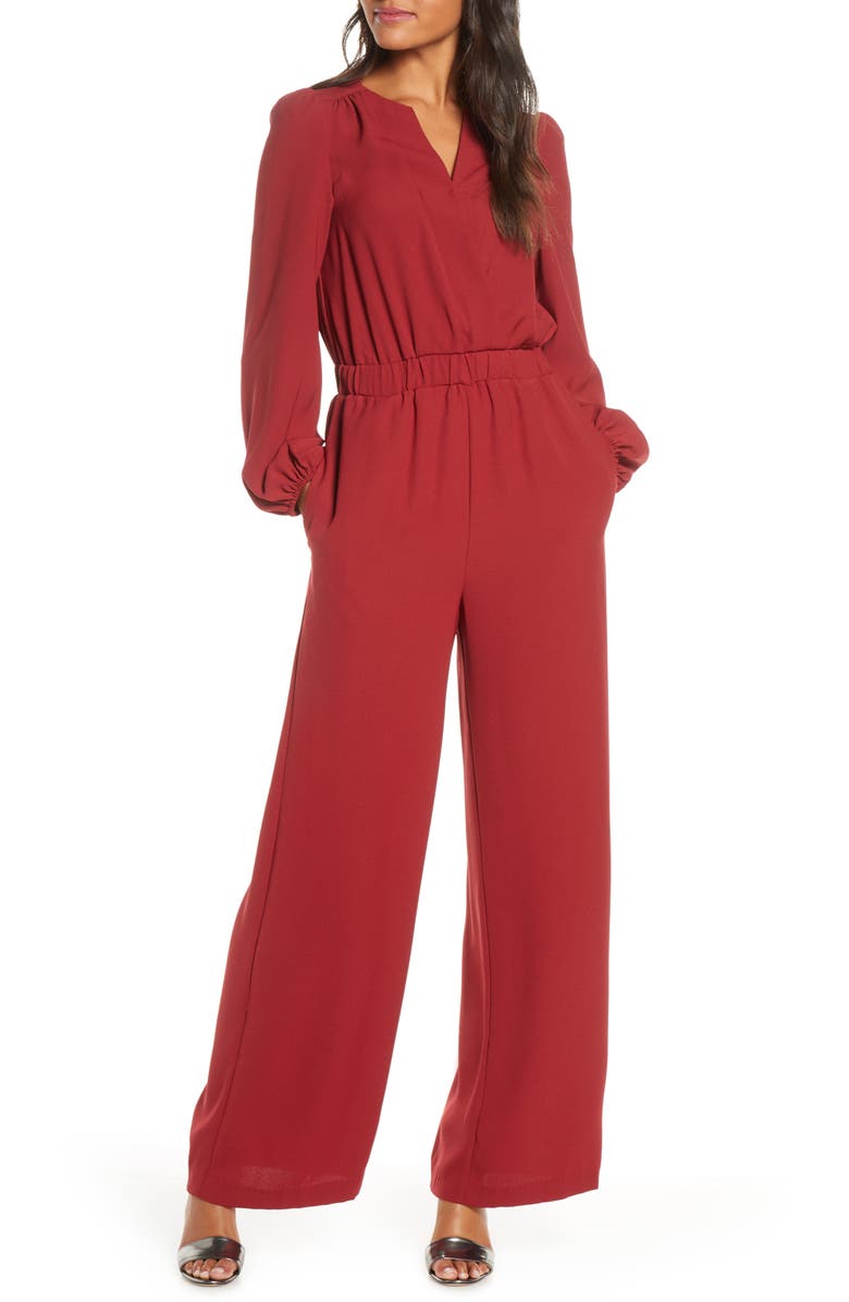 Eliza J Long Sleeve Jumpsuit (Regular & Petite) | Nordstrom
