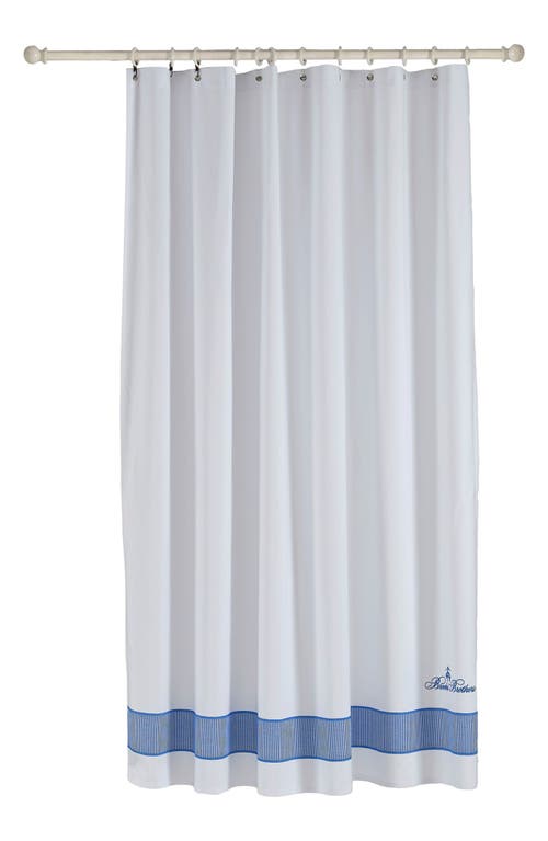 Shop Brooks Brothers Border Shower Curtain In Royal Blue