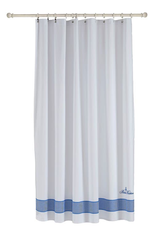 Brooks Brothers Border Shower Curtain In Royal Blue