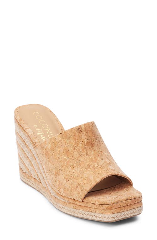 Audrey Platform Wedge Sandal in Gold Speckle Cork