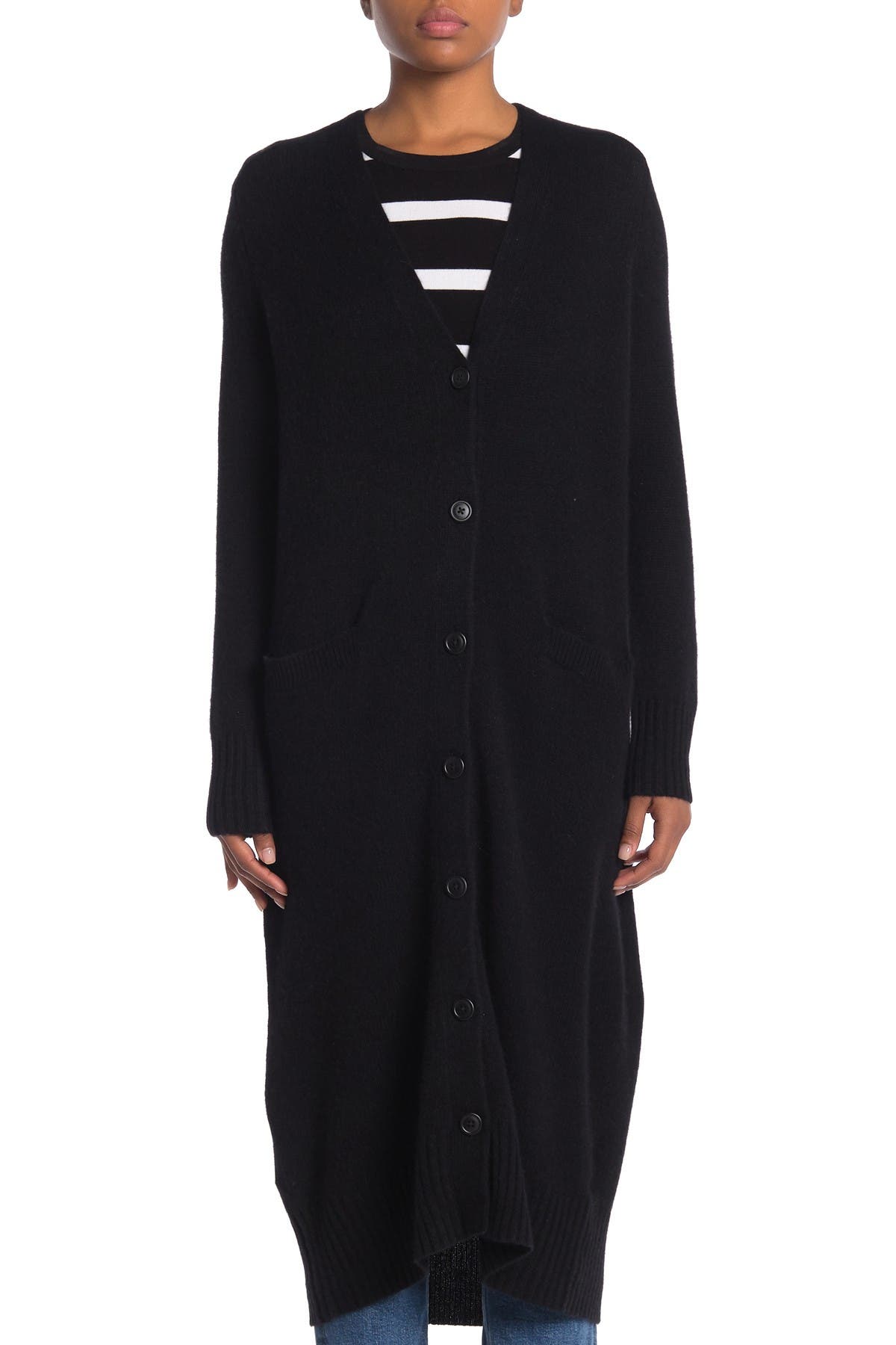 black cashmere duster cardigan