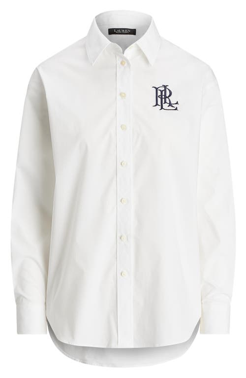 Shop Lauren Ralph Lauren Relaxed Fit Stretch Cotton Shirt In White