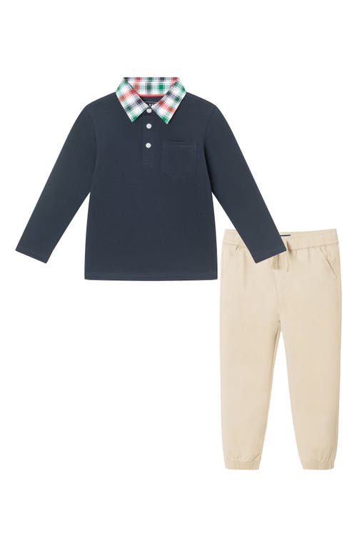 Andy & Evan Kids' Polo Sweater & Pants Set in Navy Holiday 