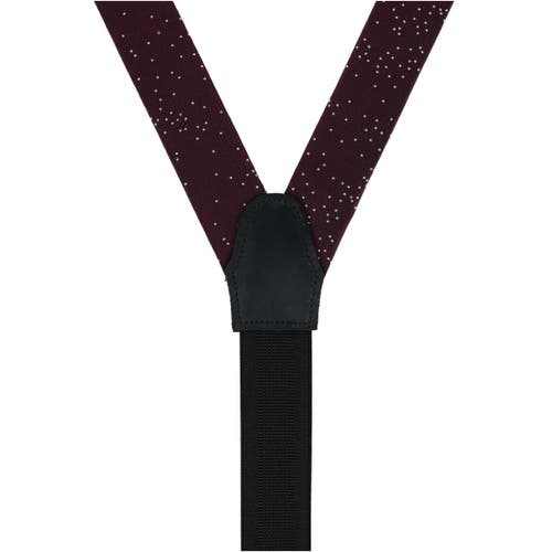 Trafalgar Mystere Metallic Star Light Silk Button End Suspenders In Red