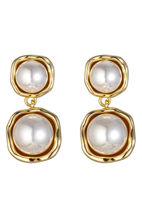 Night Out Imitation Pearl Drop Earrings