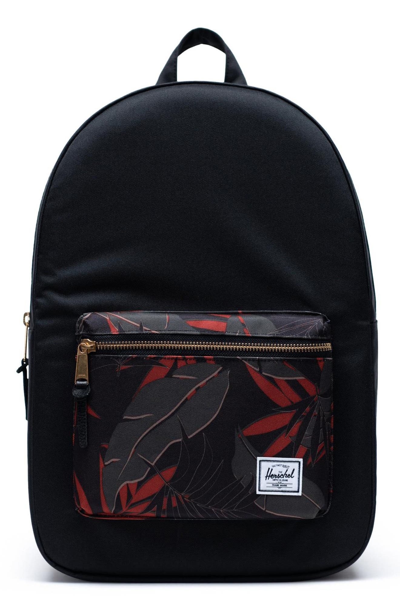 herschel black palm backpack