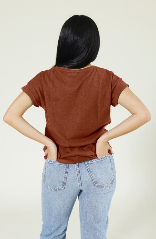 Poplinen Plus Jane Cuffed Hemp Tee In Pecan