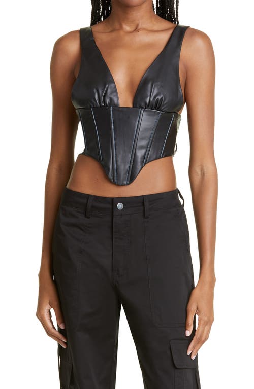 BY. DYLN Tay Crop Corset Top in Black