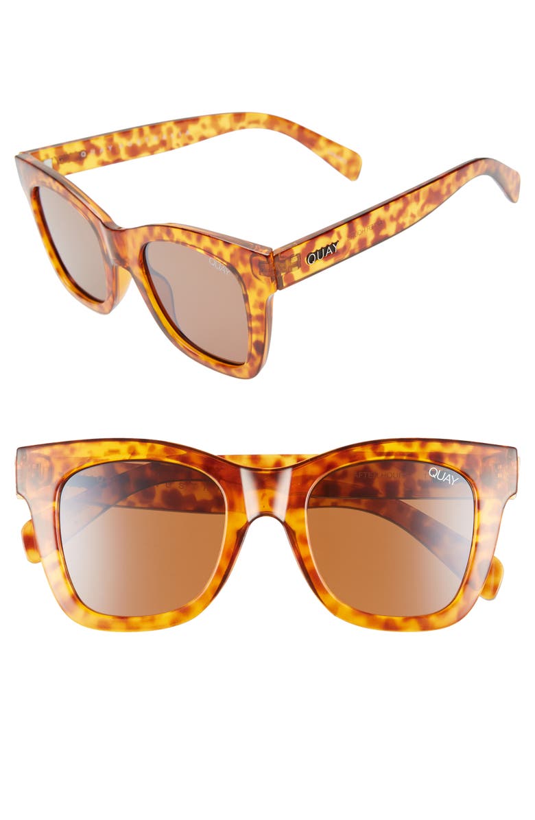  After Hours 50mm Square Sunglasses, Main, color, ORANGE TORT / BROWN