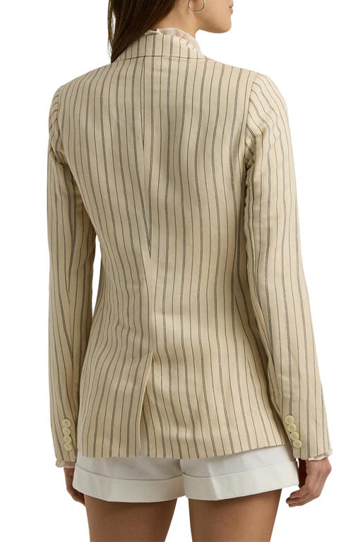 LAUREN RALPH LAUREN LAUREN RALPH LAUREN PINSTRIPE LINEN BLEND BLAZER 