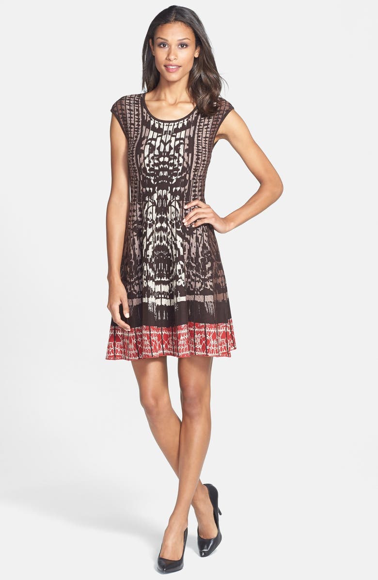 NIC+ZOE 'Rise Set' Fit & Flare Knit Twirl Dress (Regular & Petite ...