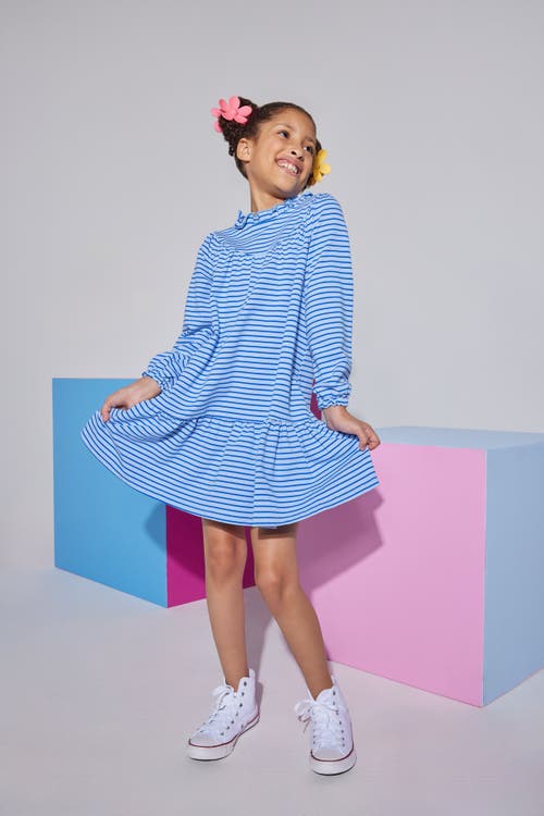 Bisby Kids' Knit Jody Dress In Blue Stripe