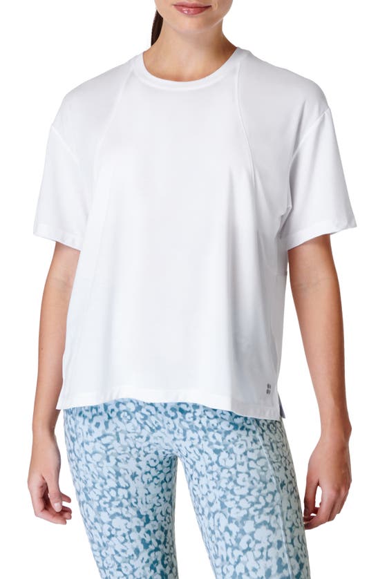 Sweaty Betty Relaxed Fit Draped T-shirt In White