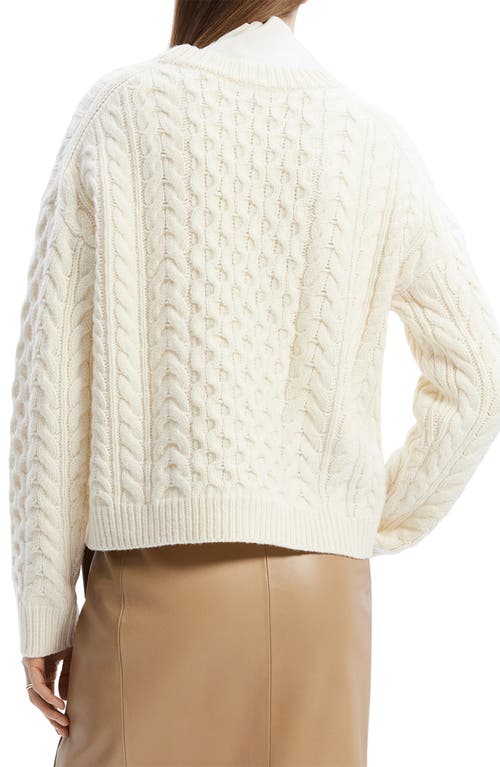 Shop Theory Wool & Cashmere Cable Crewneck Sweater In Ivory - C05