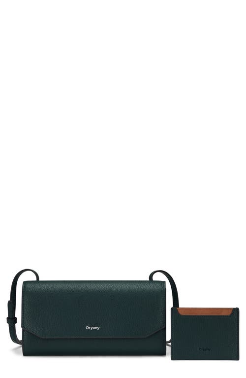 Oryany Mandy Leather Crossbody Wallet in Dark Green 