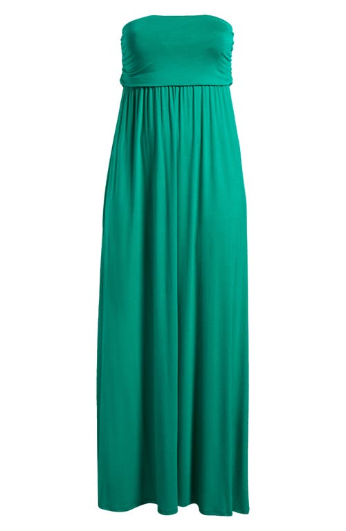 24seven Comfort Apparel Sleeveless Empire Waist Maternity Maxi Dress In Green