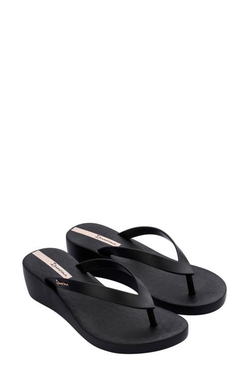 Ipanema Selfie Wedge Flatform Sandals In Black/black