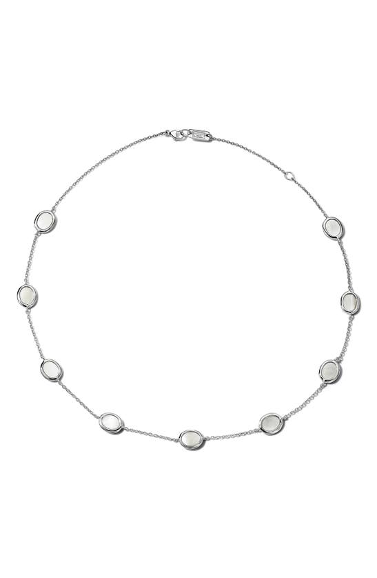 Shop Ippolita Rock Candy Mother-of-pearl Station Necklace In Silver