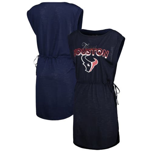 Women's G-III 4Her by Carl Banks Navy Houston Texans G.O.A.T. Swimsuit Cover-Up