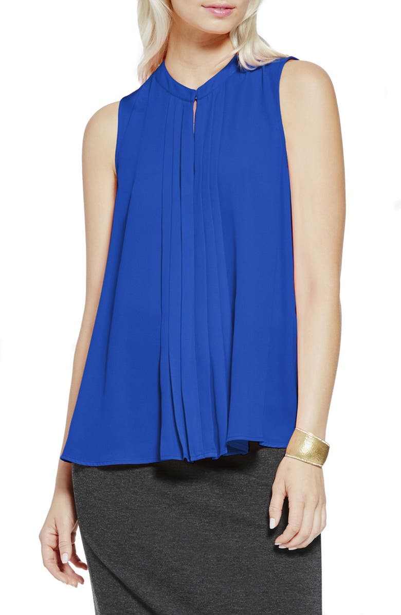 Vince Camuto Pleat Front Sleeveless Blouse | Nordstrom