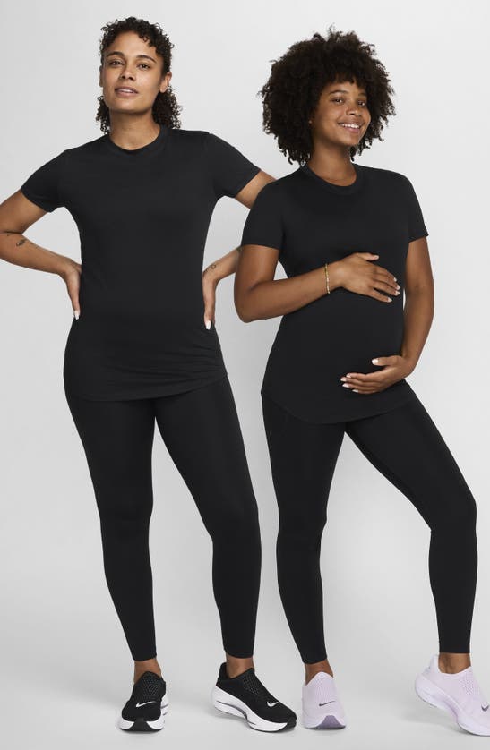 Nike Women's (m) One Dri-fit Slim-fit Short-sleeve Top (maternity) In Black