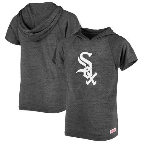 Men's Stitches Black Chicago White Sox Button-Down Raglan Replica Jersey