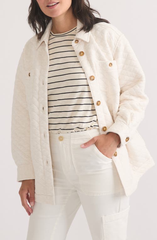 Shop Marine Layer Corbet Quilted Shirt Jacket In Oatmeal