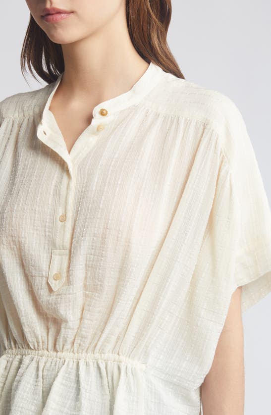 Shop Sessun Callao Texture Peplum Shirt In Fleur De Sel