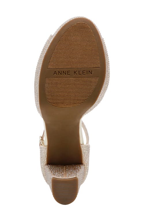 Shop Anne Klein Vista Ankle Strap Platform Sandal In Light Gold Crysal