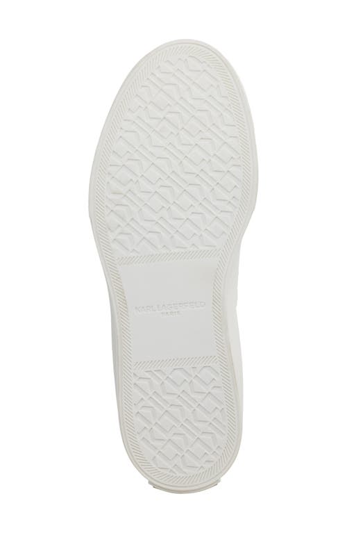 Shop Karl Lagerfeld Paris Gabby Slip-on Knit Sneaker In Bright White/gold