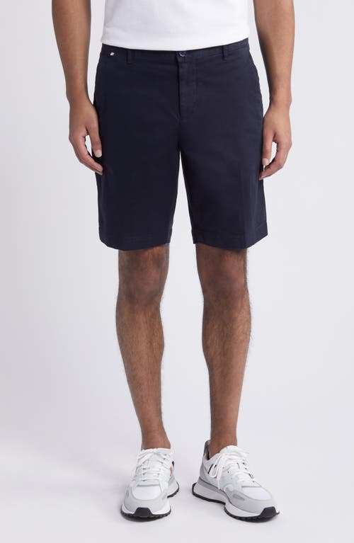 BOSS Slice Flat Front Shorts Dark Blue at Nordstrom,