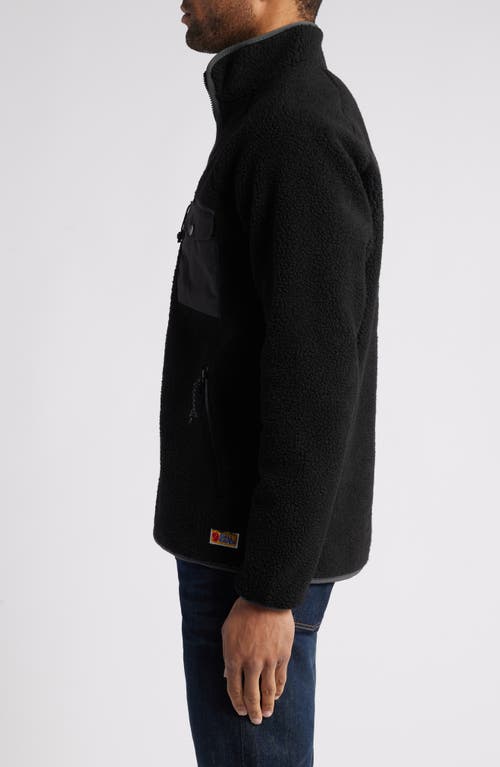 Shop Fjall Raven Fjällräven Vardag Pile Fleece Zip Jacket In Black-dark Grey