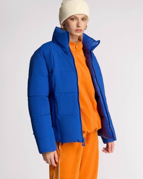 Alpenhaus Winekka 2-in-1 Reversible Puffer With Oversized Removable Scarf In Cobalt