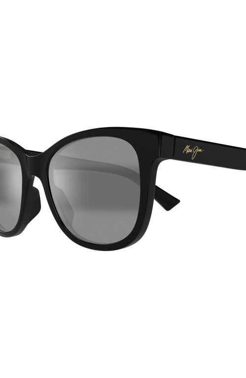 Maui Jim Kioppa 54mm Polarizedplus2® Cat Eye Sunglasses In Shiny Black