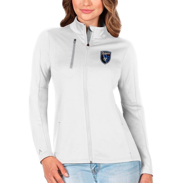Shop Antigua White/silver San Jose Earthquakes Generation Full-zip Jacket