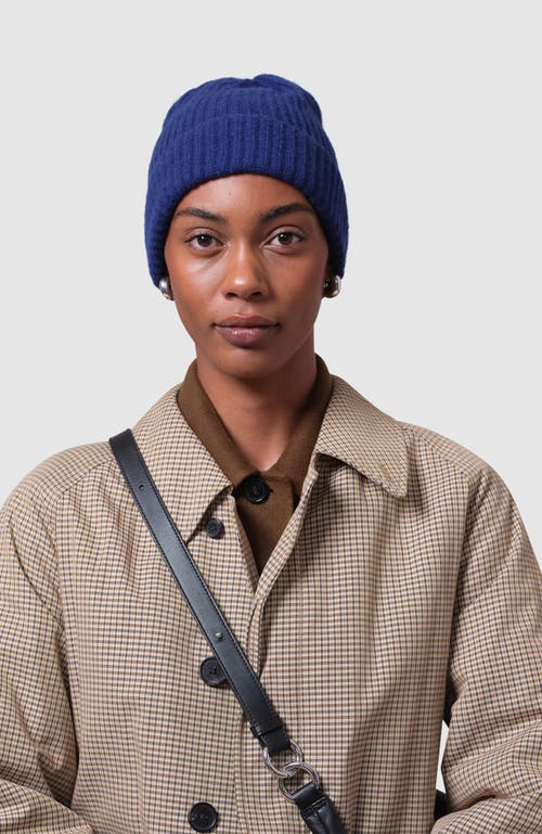Hyer Goods Upcycled Cashmere Rib Beanie In Cobalt Blue